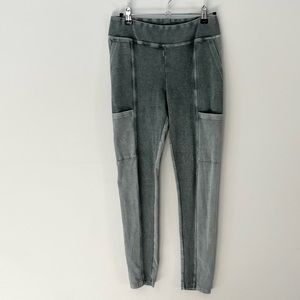 Easel Gray Moto inspired lounge leggings 4 pockets long pant